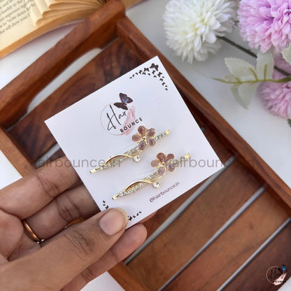 Crystal Flower Hair Pins – Pack of 2