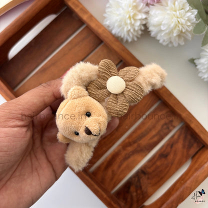 Cute Teddy Bear Fur Hair Claw - Large