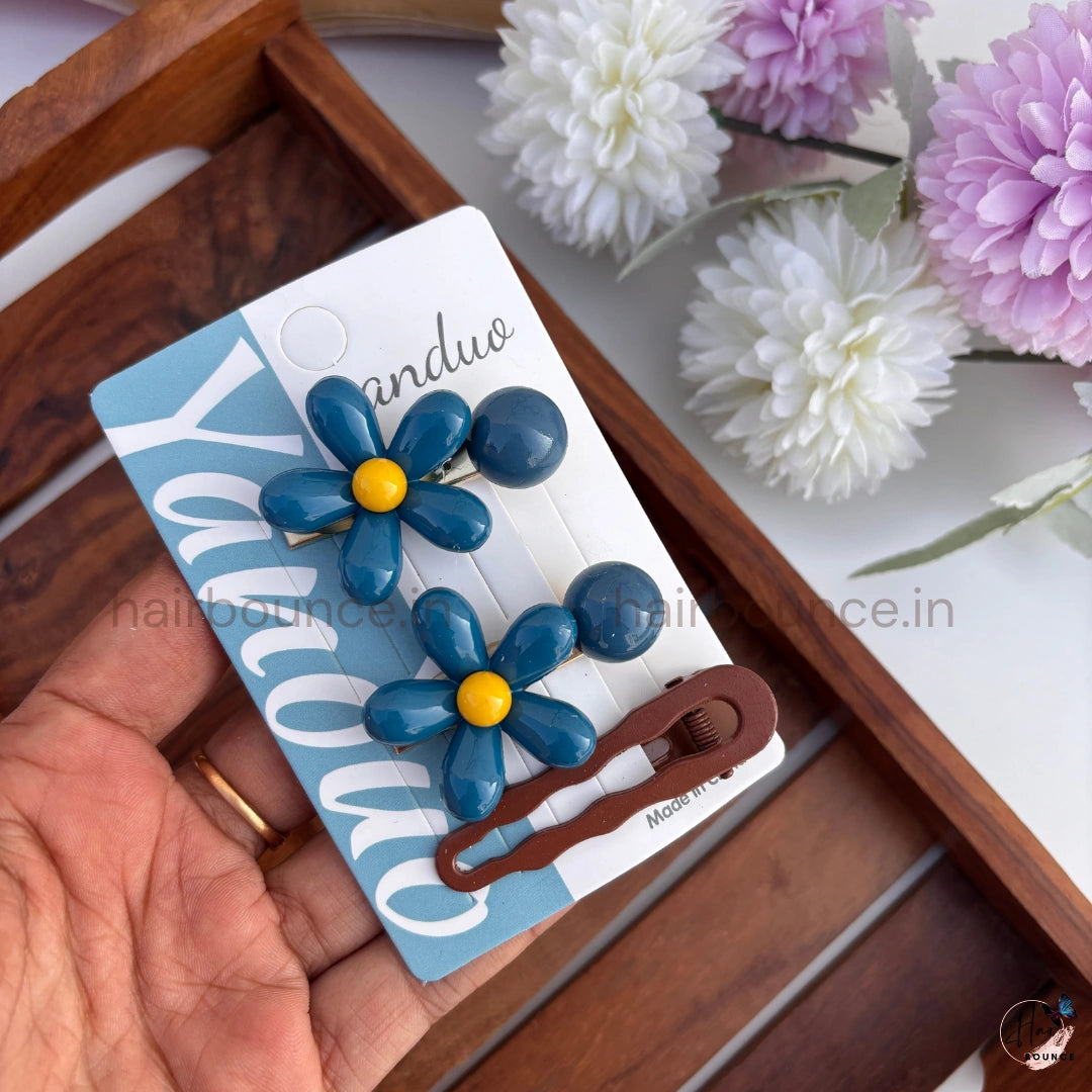 Blooming Daisy Kids Hair Clip Set – Pack of 3
