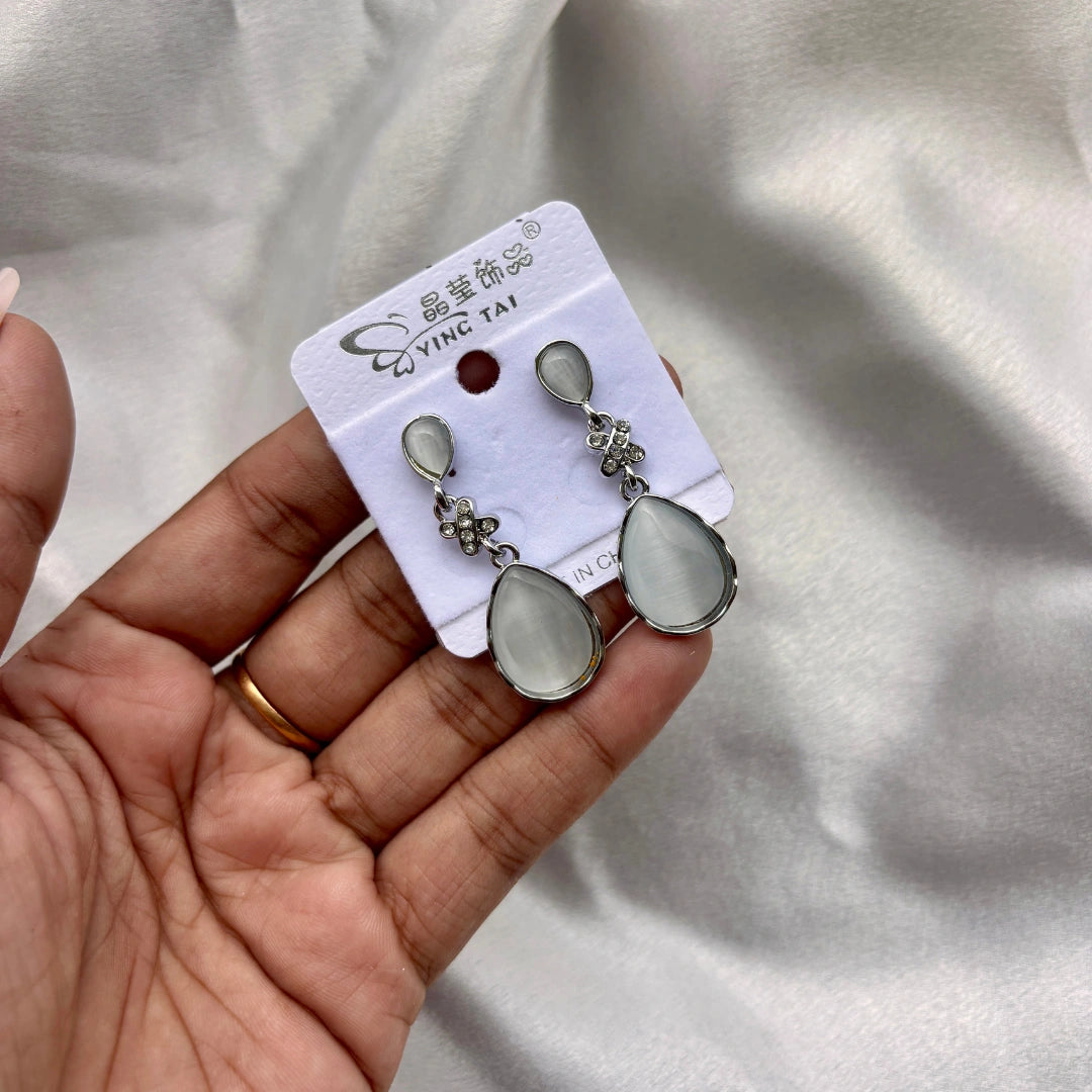 Frosted Stone Drop Earrings