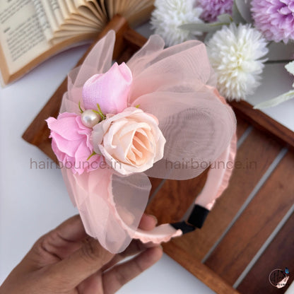 Rosette Grace Floral Bow Headband for Girls