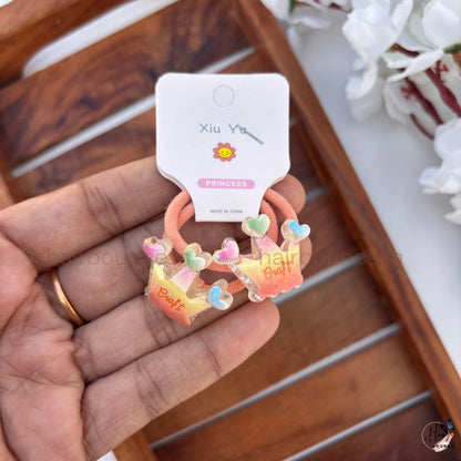 Sparkle Charm Ponytail Rubber Bands for Girls
