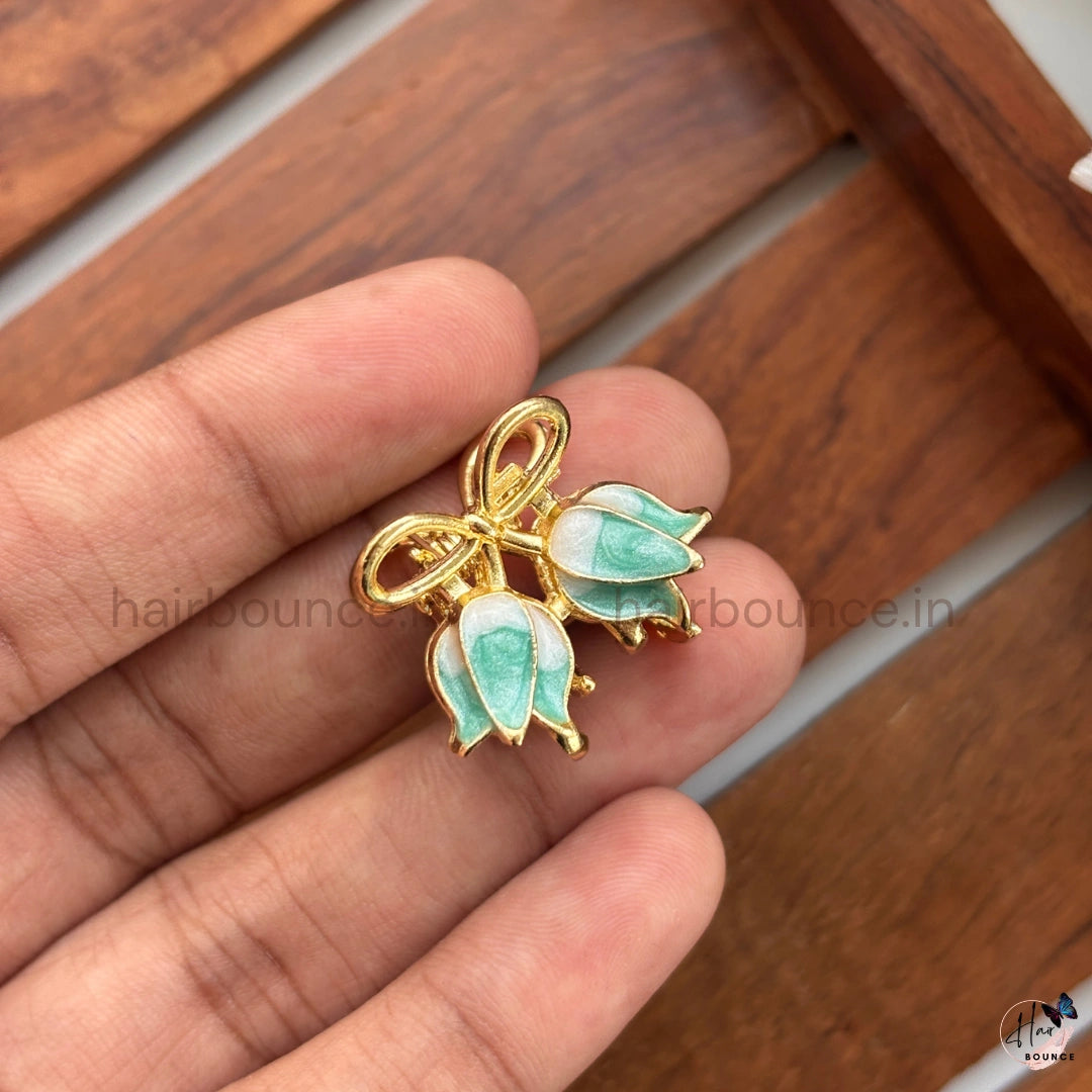 Tulip Bow Metal Hair Claw - Mini