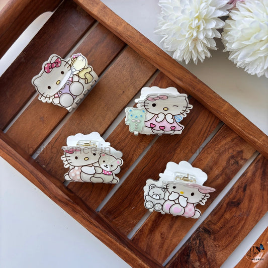 Cute Kitty & Teddy Hair Claw – Medium