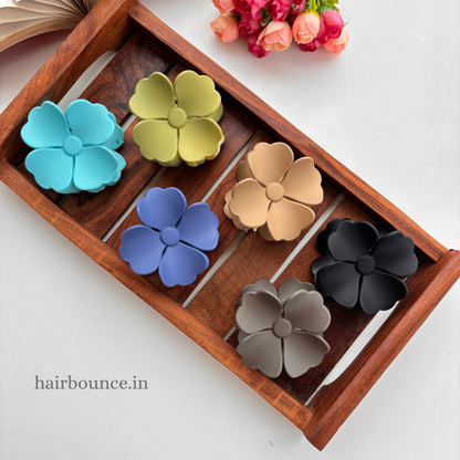 Matte Finish Four Petal Hair Claw