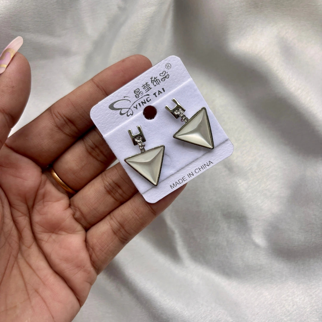 Frosted Stone Drop Earrings