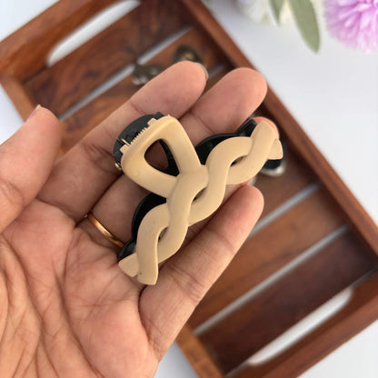 Dual Colour Twisted Hair Claw - Medium