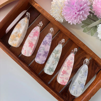 Bofeini Flower Printed Lock Banana Clip - Large