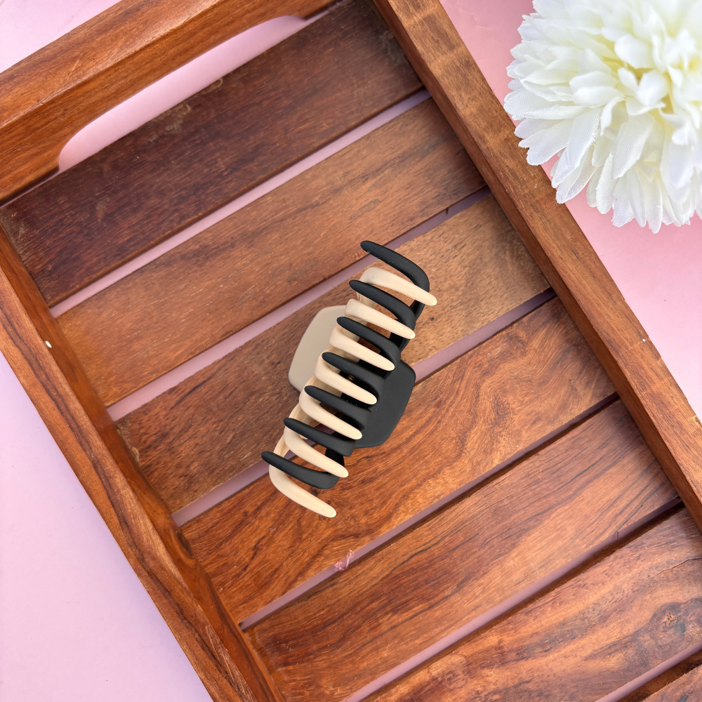 Dual Colour Lined Hair Claw - Medium