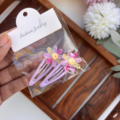 Rainbow Daisy Kids Hair Clips