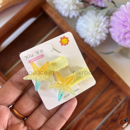 Ocean Wonders Glitter Alligator Hair Clips for Girls - Set of 5