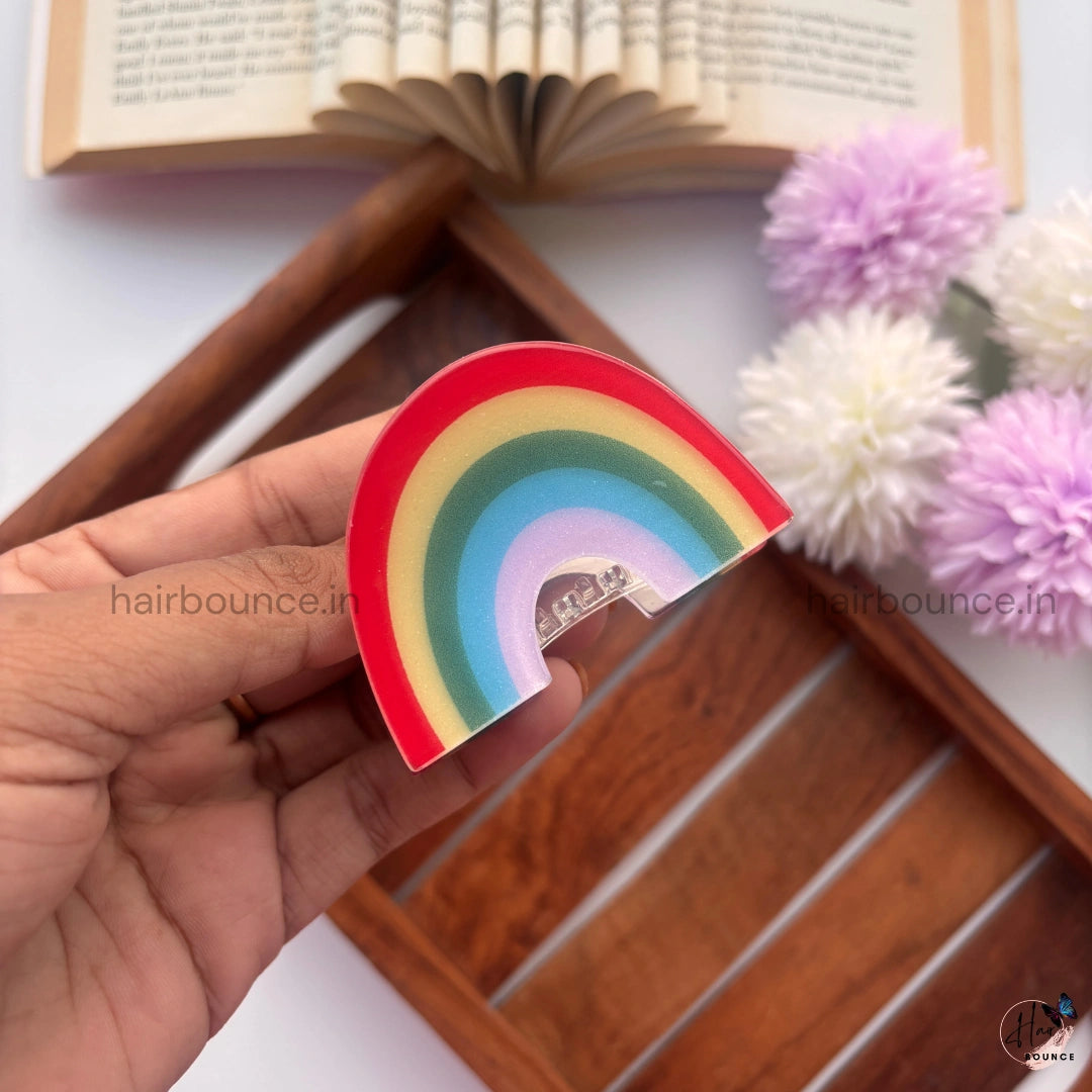 Happy Rainbow Hair Claw - Medium
