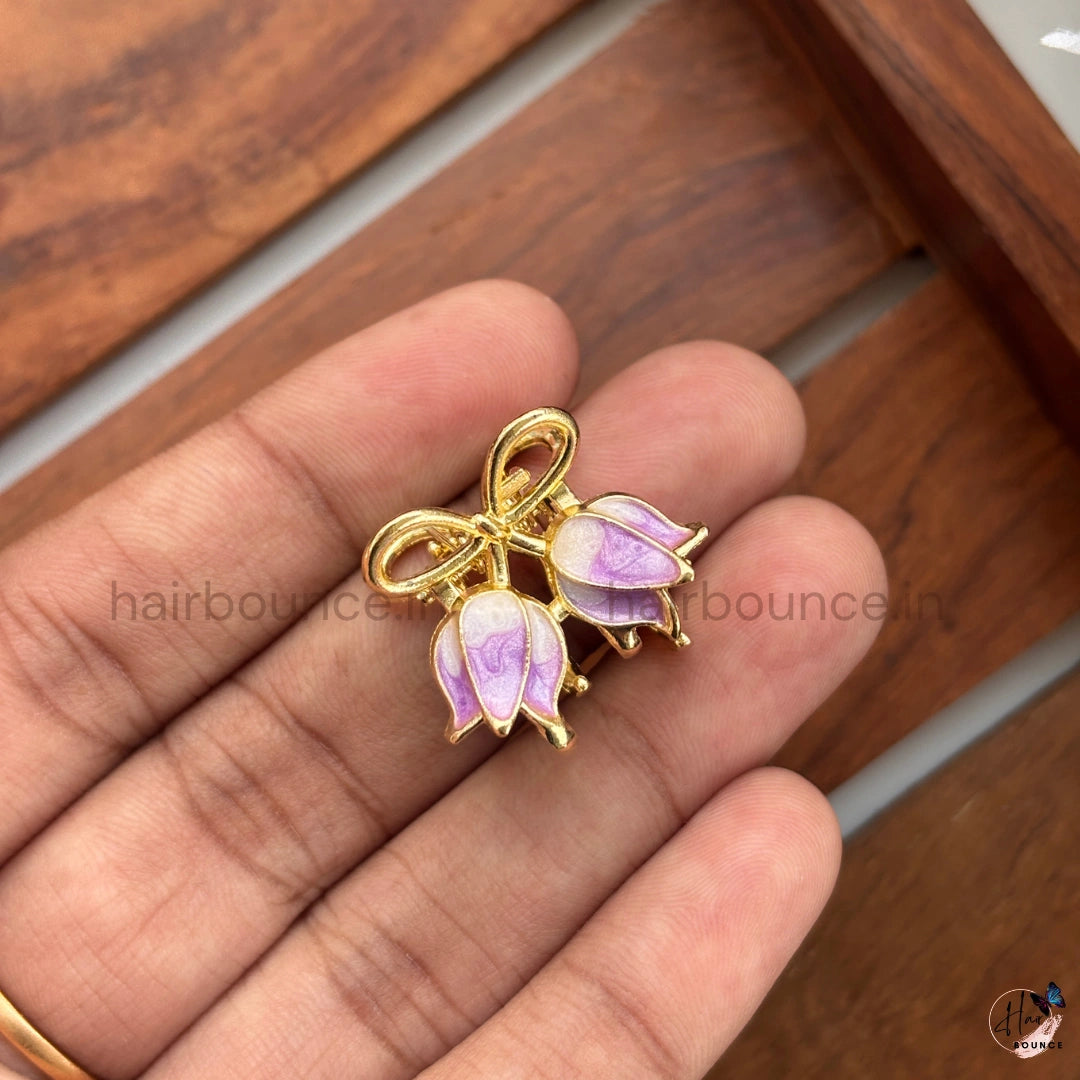 Tulip Bow Metal Hair Claw - Mini