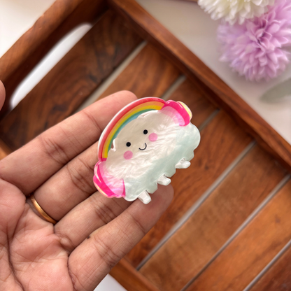 Rainbow & Cloud Hair Claw - Medium