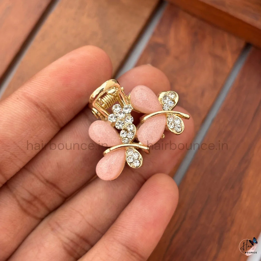 Crystal Butterfly Garden Mini Hair Claw Clips – Pack of 6