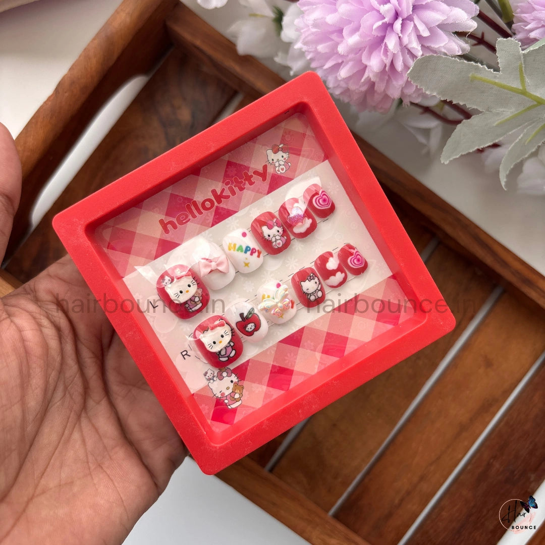 Kawaii Kids Press-On Nail Set – Reusable Fake Nails (6 Designs)