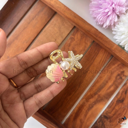 Ocean Pearl Premium Metal Hair Claw - Medium