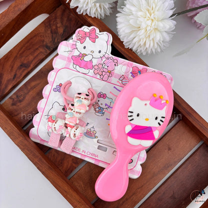 Hello Kitty Kids Hair Brush & Hair Accessories Gift Set – Combo of 3