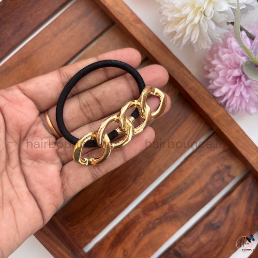 Golden Chain Link Pony Cuff Hair Tie
