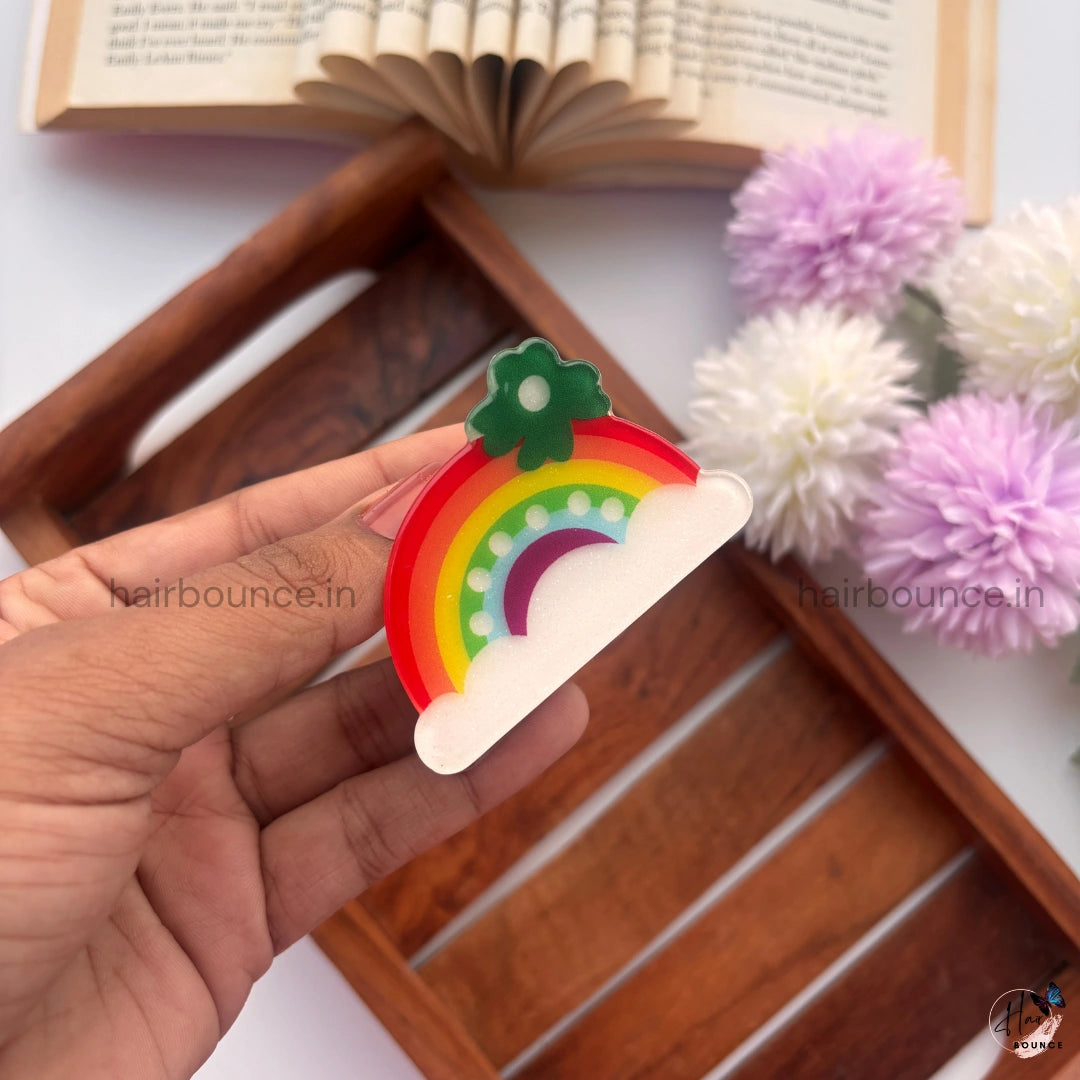 Happy Rainbow Hair Claw - Medium