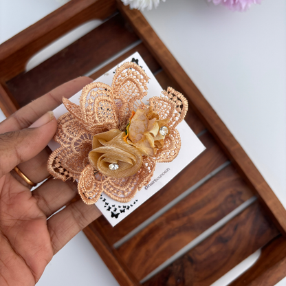 Vintage Lace Rose Clip