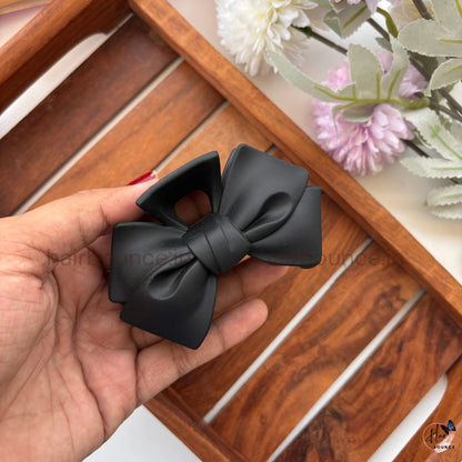 Colourful Matte Finish Bow Hair Claw - Large