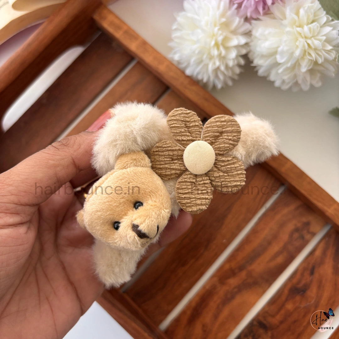 Cute Teddy Bear Fur Hair Claw - Large