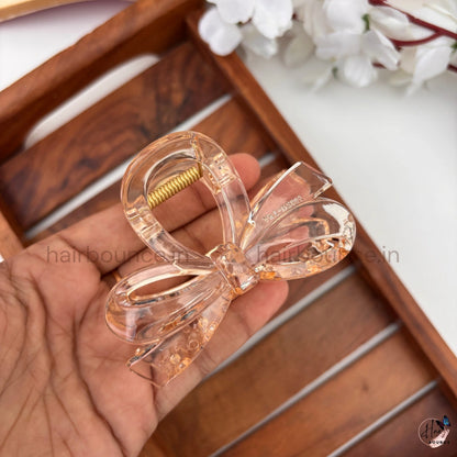 Transparent Bow Hair Claw Clip – Medium