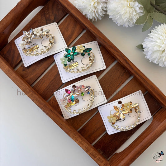 Royal Bloom Crystal Hair Claw