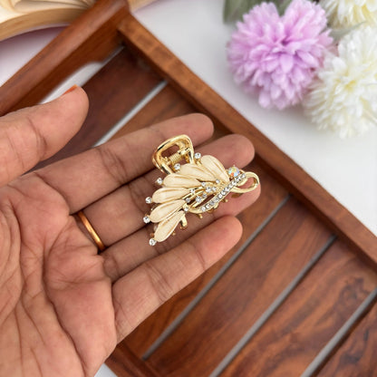 Premium Metal Knot Leaf Hair Claw - Medium