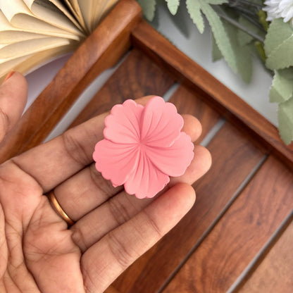 Light Shades Matte Hibiscus Flower Hair Claw - Small