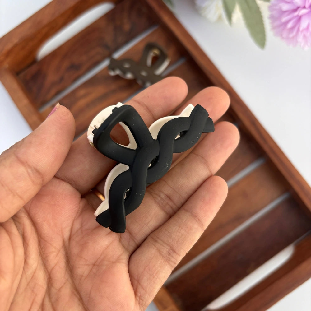 Dual Colour Twisted Hair Claw - Medium