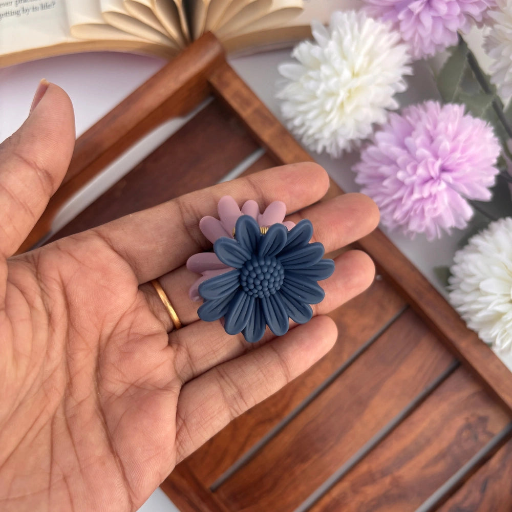 Dual Colour Sunflower Hair Claw - Small