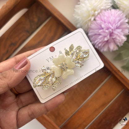 Garden Glow Floral Crystal Hair Clip