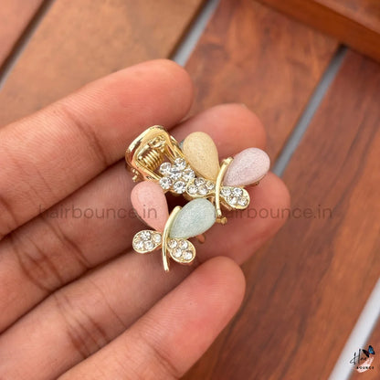 Crystal Butterfly Garden Mini Hair Claw Clips – Pack of 6