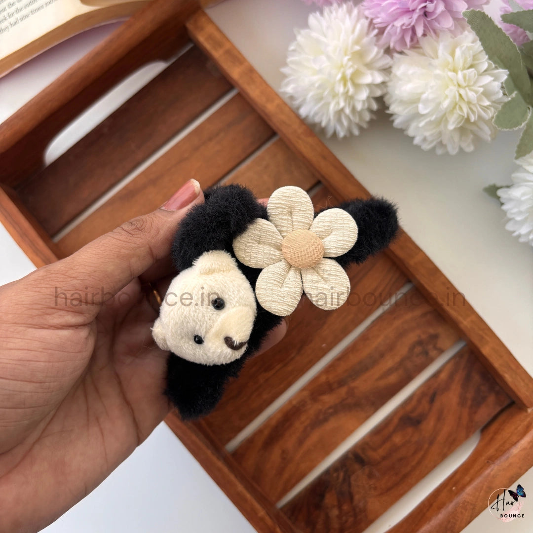 Cute Teddy Bear Fur Hair Claw - Large
