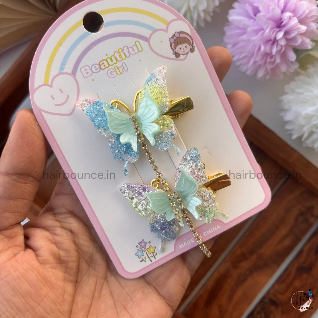 Glitter Flutter Butterfly Hair Clips – Set of 2