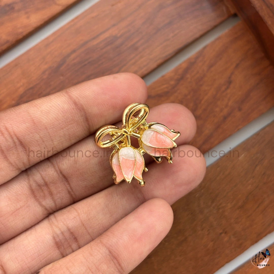 Tulip Bow Metal Hair Claw - Mini