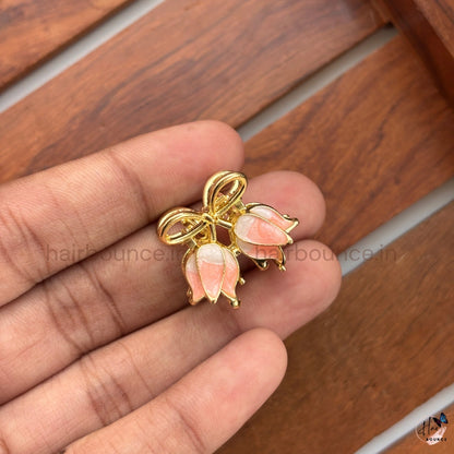 Tulip Bow Metal Hair Claw - Mini