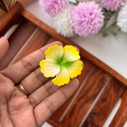 Dual Colour Matte Hibiscus Hair Claw - Small