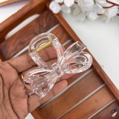 Transparent Bow Hair Claw Clip – Medium