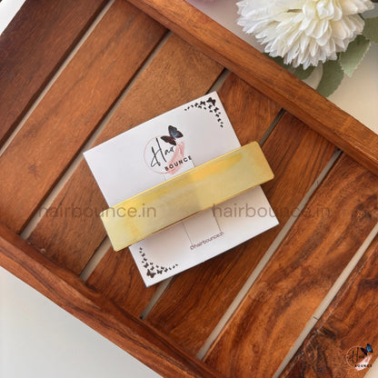 Aurelia Micro-Rib Metallic Rectangle Barrette – Minimal Luxe Series