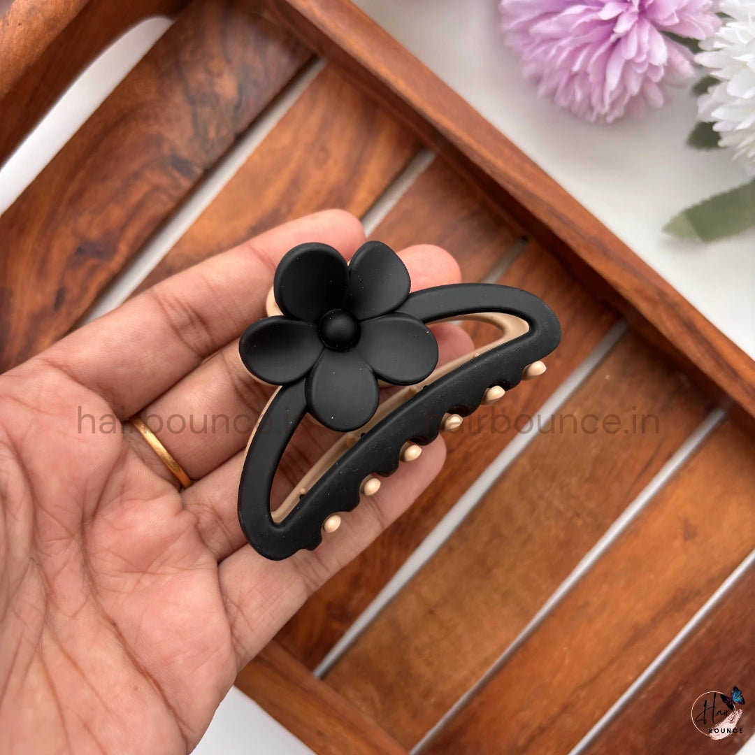 Dual-Colour Floral Arc Hair Claw – Medium