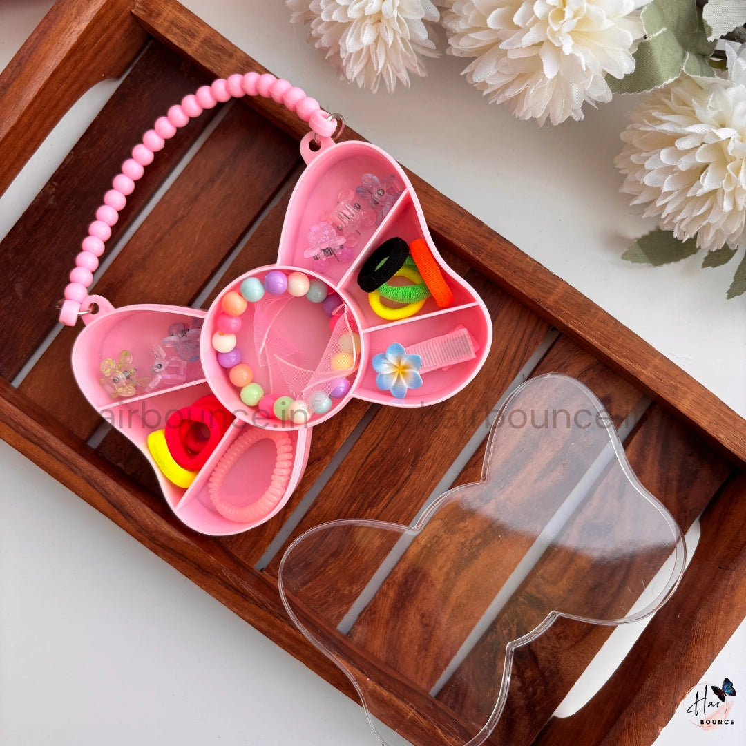 Cute Butterfly Kids Hair Accessories Storage Box Set