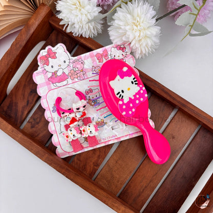 Hello Kitty Kids Hair Brush & Hair Accessories Gift Set – Combo of 3