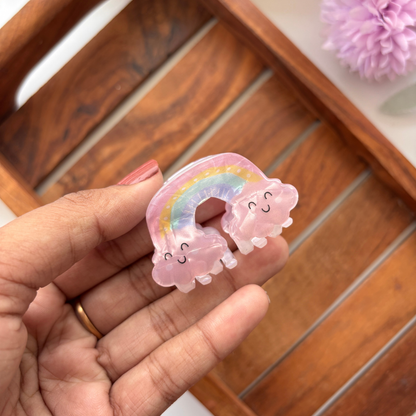 Rainbow & Cloud Hair Claw - Medium