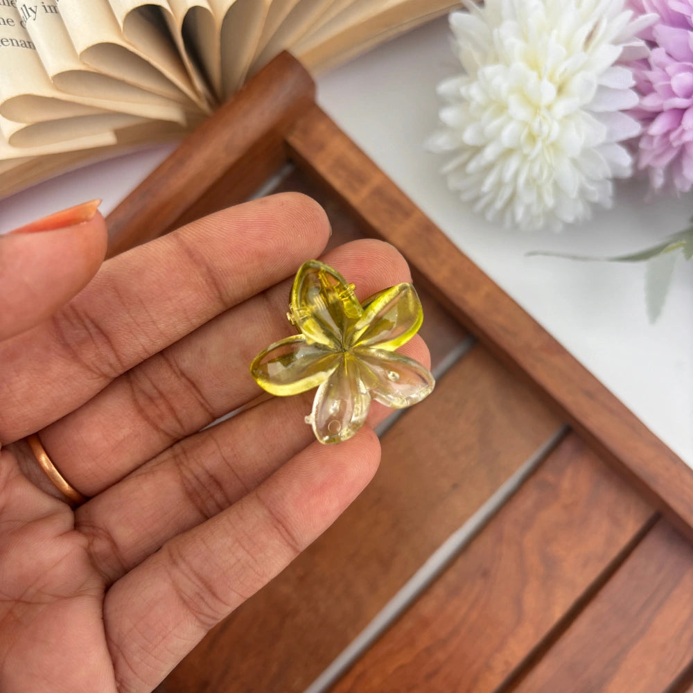 Mini Dual Colour Glassy Flower Hair Claw