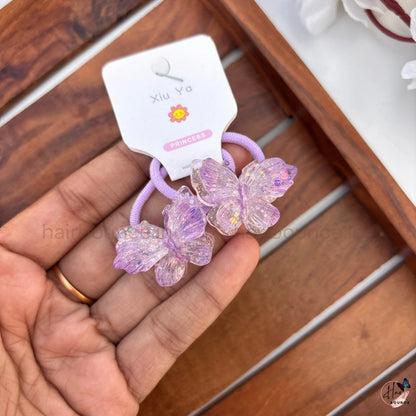 Sparkling Butterfly Ponytail Rubber Bands for Girls – Pack of 2
