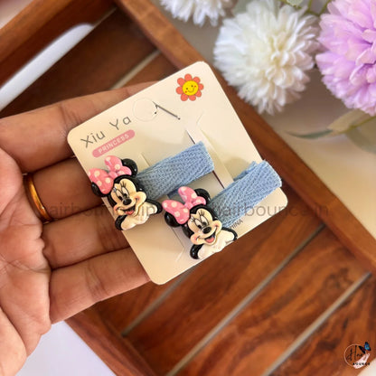 Cute Minnie Mouse Bow Alligator Hair Clips for Girls - Set of 5