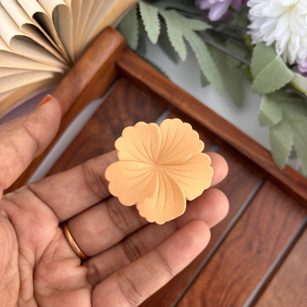 Light Shades Matte Hibiscus Flower Hair Claw - Small